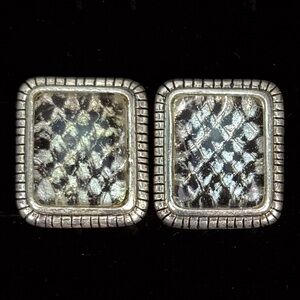 Vintage Silvertone weighted pierced earrings